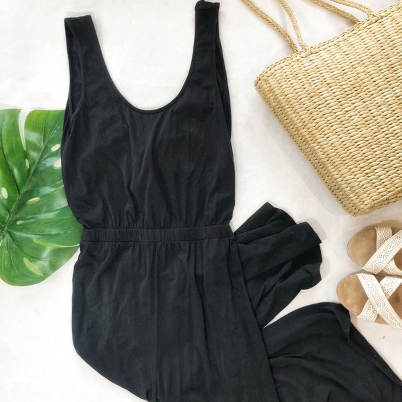 bobi Pants - Bobi Black Culottes Jumpsuit Tie Back Size S NWT